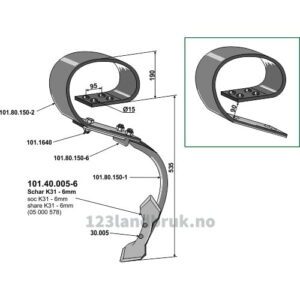 Tind komplett med Skjær (David I) - 535mm