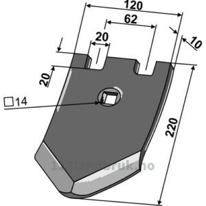 Kultivator Spiss Skjær - 220x120x10mm - Quivogne