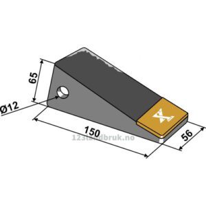 Grubb Spiss Skjær Hardmetall - 150mm - Quivogne
