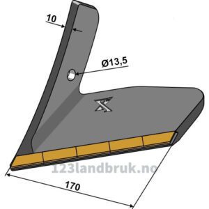 Vingeskjær Hardmetall 170mm - 170mm - Høyre - Köckerling, Köckerling Topmix