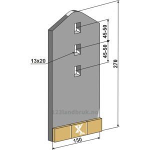 Sliteplate til Slettetind - 270x150x8mm - Väderstad