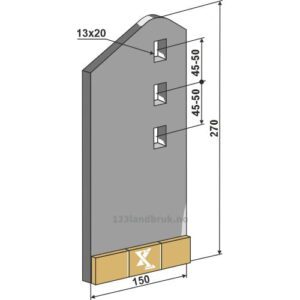 Sliteplate til Slettetind - 170x150x8mm - Venstre - Väderstad