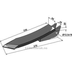 Kultivetor Spiss Skjær - 370x60x20mm