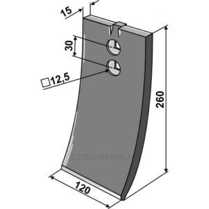 Kultivetor Spiss Skjær - 260x120x15mm - Väderstad