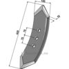 Kultivator Spiss Skjær - 420x120mm - Dal-Bo