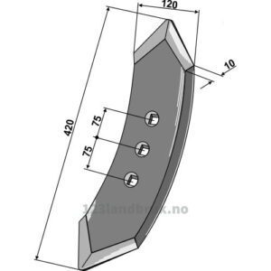 Kultivator Spiss Skjær - 420x120mm - Dal-Bo