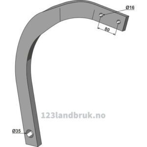 Tind 60x25 - 60x25mm - Venstre - Lemken Rubin