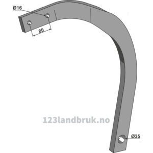 Tind 60x25 - 60x25mm - Høyre - Lemken Rubin