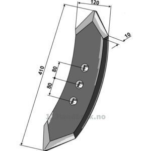 Kultivator Spiss Skjær - 410x120mm - Dal-Bo