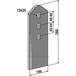 Sliteplate - 260x100x8mm - HE-VA, Doublet- Record, Väderstad