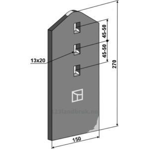Sliteplate til Slettetind - 270x150x8mm - Väderstad