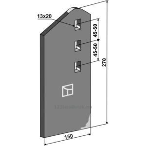 Sliteplate til Slettetind - 270x150x8mm - Väderstad