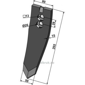 Kultivetor Spiss Skjær - 265x50x15mm - Väderstad