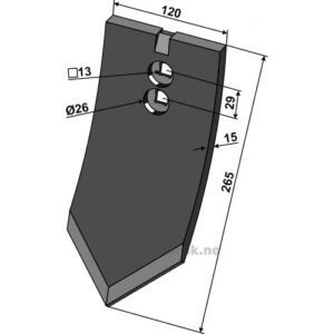 Kultivetor Spiss Skjær - 265x120x15mm - Väderstad