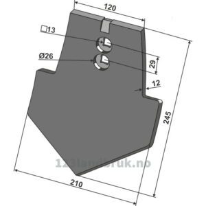Kultivetor Spiss Skjær - 245x210x12mm - Väderstad