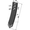 Kultivetor Spiss Skjær - 265x50x15mm - Väderstad