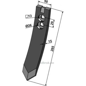 Kultivetor Spiss Skjær - 265x50x15mm - Väderstad