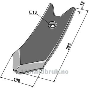 Kultivator Spiss Skjær - 285x100x12mm - Köckerling Topmix