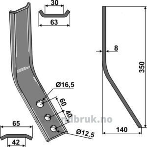 Sliteplate - 350x63mm - Kverneland