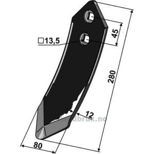 Kultivator Spiss Skjær - 280mm - Kuhn