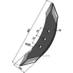 Kultivator Spiss Skjær - 480x105x12mm - Köckerling