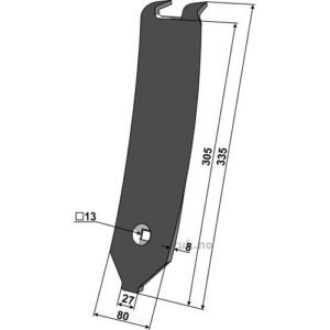 Ledeskinne / Fører Senter - 335mm - Lemken Karat
