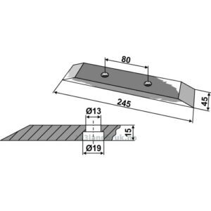 Kultivator Spiss Skjær - 245mm - Röll