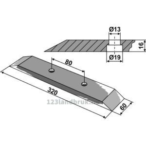 Kultivator Spiss Skjær - 320mm - Röll