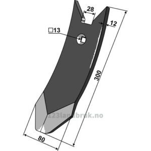 Kultivetor Spiss Skjær Delta Flex - 300x80x12mm - Kongskilde
