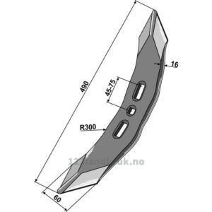 Kultivator Spiss Skjær - 490mm - Köckerling Quadro-Triomix, Köckerling Vario
