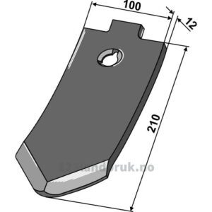 Kultivator Spiss Skjær - 210x100x12mm - Komet