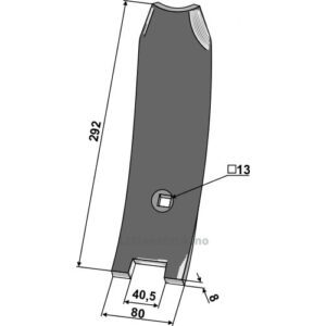 Ledeskinne / Fører Senter - 292mm - Komet