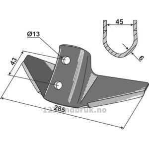 Vingeskjær for Kongskilde - 285x6mm - Kongskilde