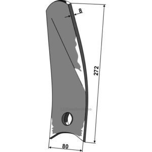 Ledeskinne / Fører - 272mm - Høyre - Pöttinger