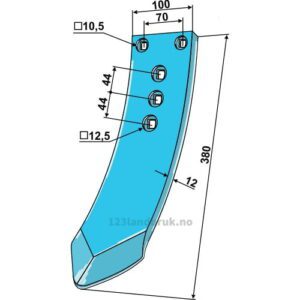 Kultivator Spiss Skjær - 380x100x12mm - Rabe