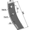 Kultivator Spiss Skjær - 245x50x10mm - Rabe
