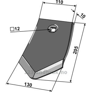 Kultivator Spiss Skjær - 205x130x10mm - Regent