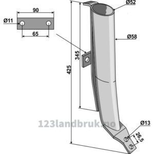 Slurry rør - Ø58mm