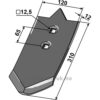 Kultivetor Spiss Skjær - 310x120x12mm - Unia