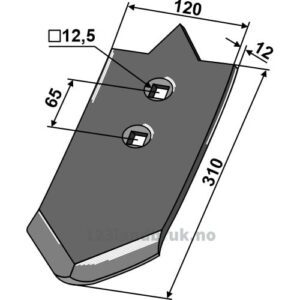 Kultivetor Spiss Skjær - 310x120x12mm - Unia