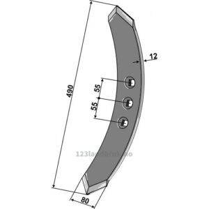 Kultivator Spiss Skjær 80 - 490x80mm - Väderstad