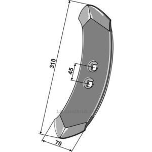Kultivator Spiss Skjær - 310x10mm - Väderstad