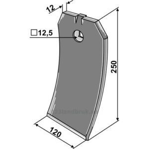 Kultivetor Spiss Skjær - 250x120x12mm - Väderstad