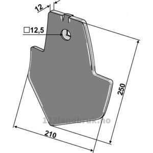 Kultivetor Spiss Skjær - 250x210x12mm - Väderstad