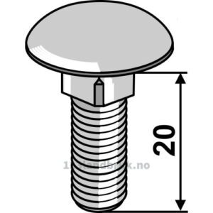Låsebolt - 8.8 - M10x1,5x20mm - Galvanisert - Kemper