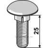 Låsebolt - 8.8 - M10x1,5x25mm - Galvanisert - Kemper