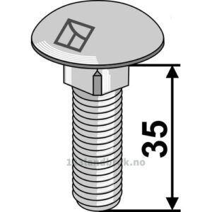 Låsebolt - 8.8 - M10x1,5x35mm - Galvanisert