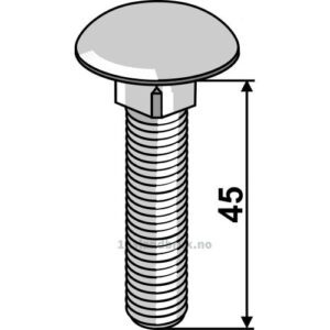 Låsebolt - 8.8 - M10x1,5x45mm - Galvanisert