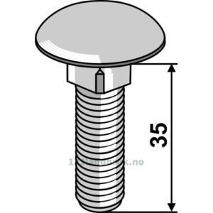 Låsebolt - 8.8 - M12x35mm - Galvanisert
