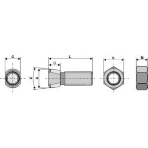 Plogbolt med Mutter - 12.9 - M12x1,75x38mm - Krone, Kverneland, Vogel u. Noot